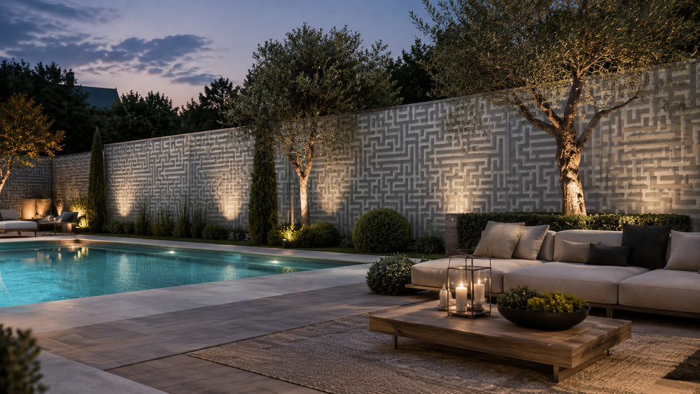 Derselbe Zaun, verkleidet mit Linea Garden
